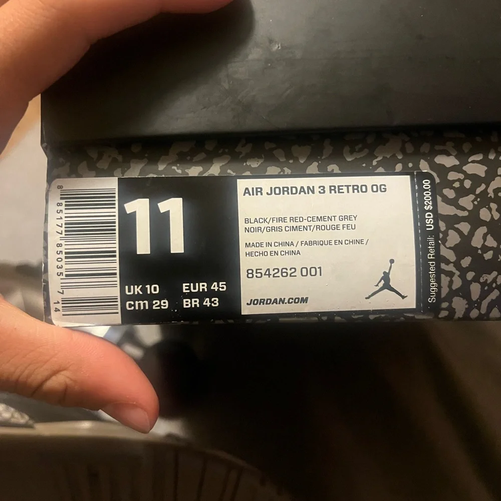 Jordan 3 “ black cement” - Picture 5 of 5